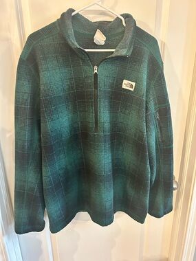 The North Face Leo Gordon Lyon 1/4 Zip Jacket Plaid Green Men’s
